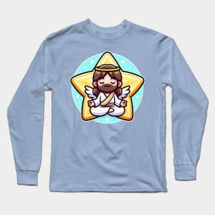 Peaceful Jesus Cartoon Long Sleeve T-Shirt